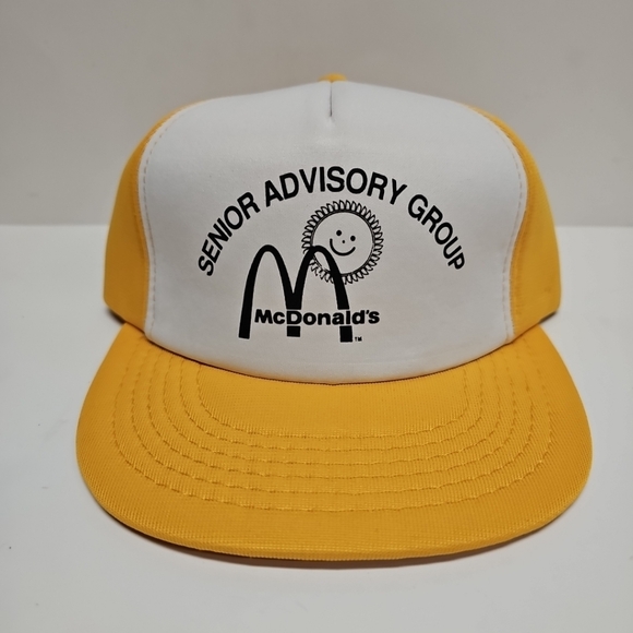 Senior Advisory Group McDonald's Yellow Trucker Snapback Hat Cap Good Condition - Picture 1 of 12